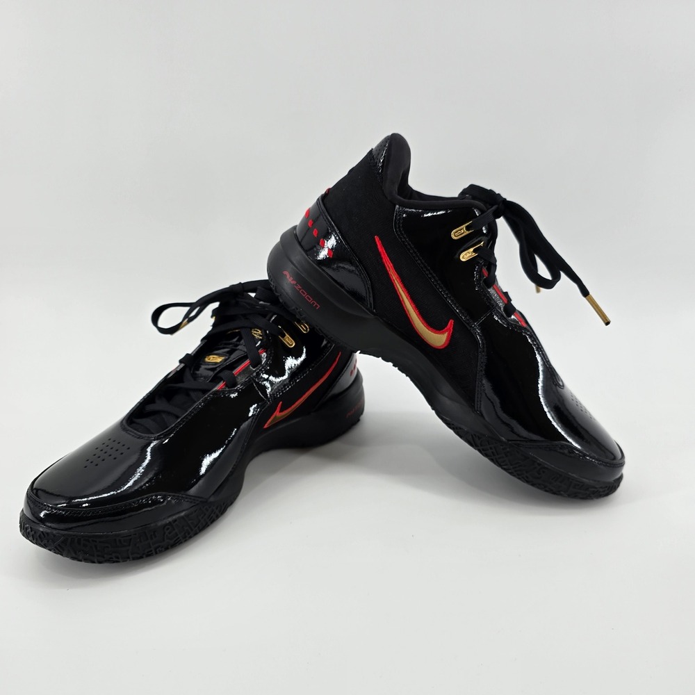 Nike Zoom LeBron NXXT GEN AMPD Black/Metallic Gold Basketball 9 FJ1566-001 NWOT